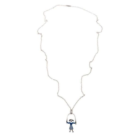 Pilgrim Silvertone Jump-rope Girl Necklace - Picture 2 of 3